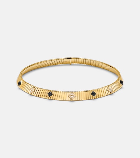 Bvlgari Tubogas 18kt gold necklace with diamonds and onyx