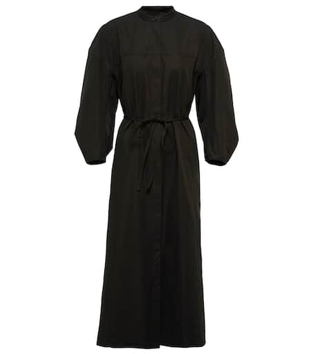 ワンピース JIL SANDER Black Stretch Cotton Blend Dress Jil Sander Vestito Dress in Black | Santa Fe Dry Goods