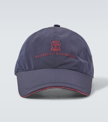 ★BRUNELLO CUCINELLI★ Embroidered Logo Ball Cap Navy MW4319 Logo embroidered baseball cap in blue - Brunello Cucinelli
