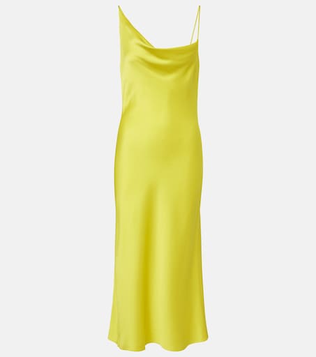 Stella McCartney, Draped satin slip dress, Women, Yellow, US 6, Dresses, Materialmix Stella McCartney, Draped satin slip dress, Women, Yellow, US 6, Dresses, Materialmix