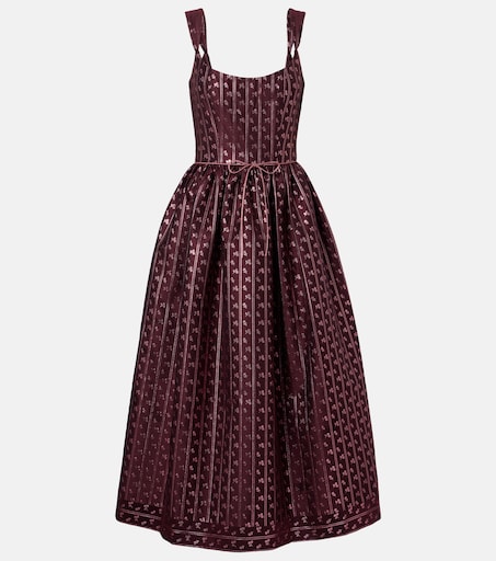 Apple bow-detail bustier dress in burgundy - Markarian | Mytheresa Apple bow-detail bustier dress in burgundy - Markarian | Mytheresa