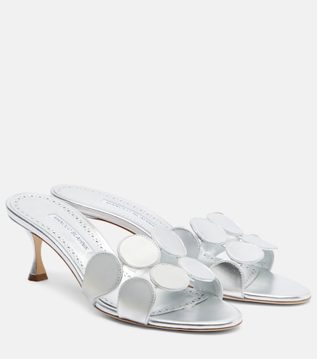 Sandales Manolo Blahnik à Bride Beige Cuir - Taille 41.5, Neuves Avec Pochette