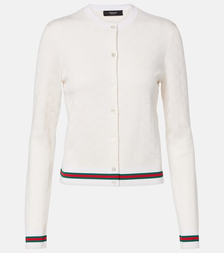 GG jacquard cardigan in white - Gucci | Mytheresa