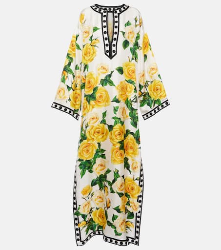 ワンピース Dolce & Gabbana Caftan With Print Silk twill caftan with majolica print in Multicolor for