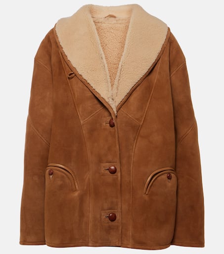 ジャケット・アウター Her lip to Shearling-Trimmed Suede Coat P00958497.jpg