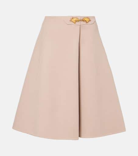 Gonna midi in lana e cashmere in Rosa - Valentino | Mytheresa