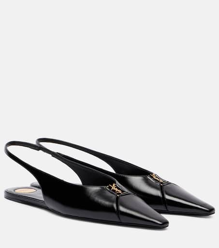 Babylone leather slingback flats in black - Saint Laurent
