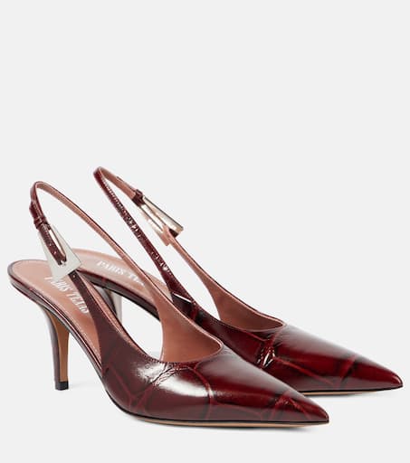 Jessica 75 leather slingback pumps in red - Paris Texas