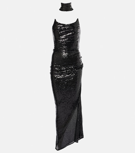 Exhilarate sequined strapless gown in silver - Maticevski | Mytheresa Exhilarate sequined strapless gown in silver - Maticevski | Mytheresa