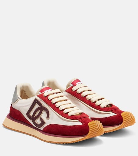 【関税＆送料込み】Dolce & Gabbana Dg Runner Suede Sneakers DG Runner suede-trimmed sneakers in brown - Dolce Gabbana