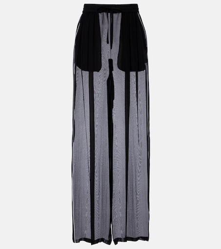 Sheer silk wide-leg pants in black - Dolce Gabbana | Mytheresa