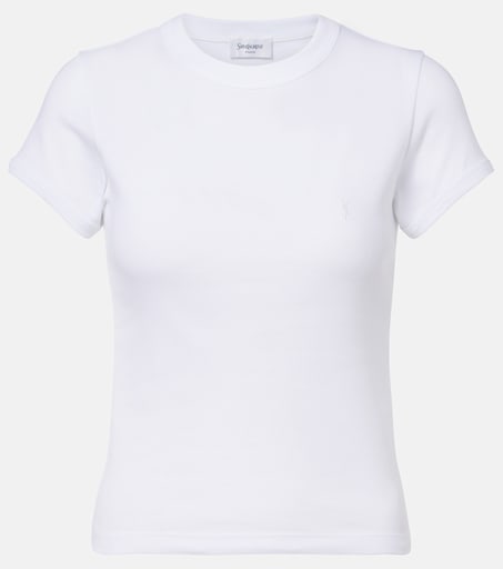 Cassandre ribbed-knit cotton jersey T-shirt in white - Saint