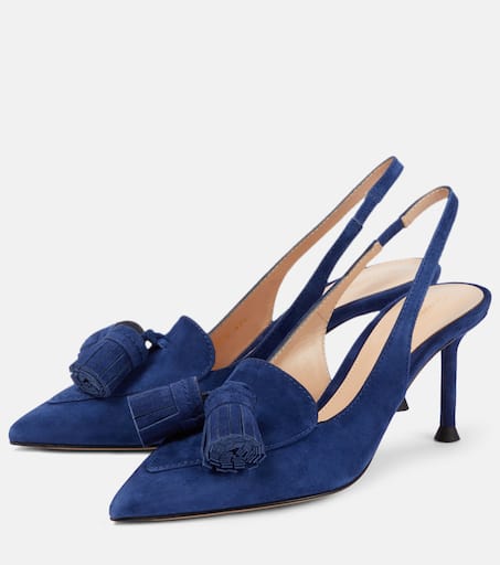 Navy suede clearance slingbacks