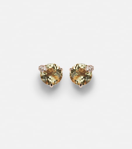 Peekaboo 18kt rose gold earrings with beryls and diamonds