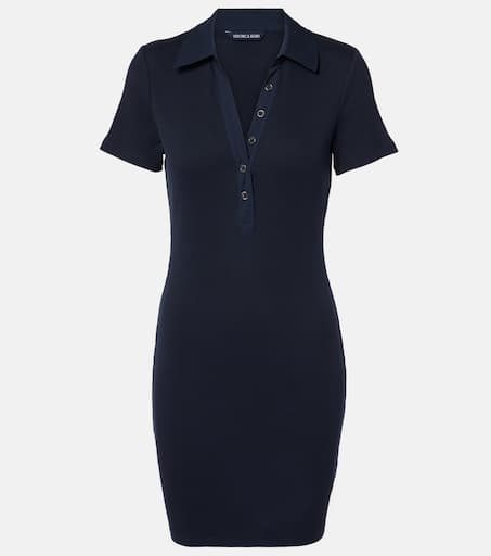 Bailey cotton-blend polo dress in blue - Veronica Beard