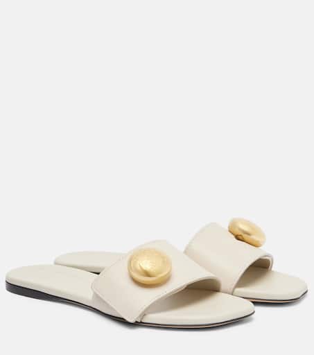 サンダル・ミュール LOEWE PEBBLE CALFSKIN SLIDE Pebble slide in soft calfskin White - LOEWE