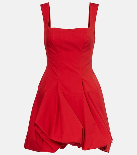 Juni cotton-blend poplin minidress in red - Simkhai | Mytheresa