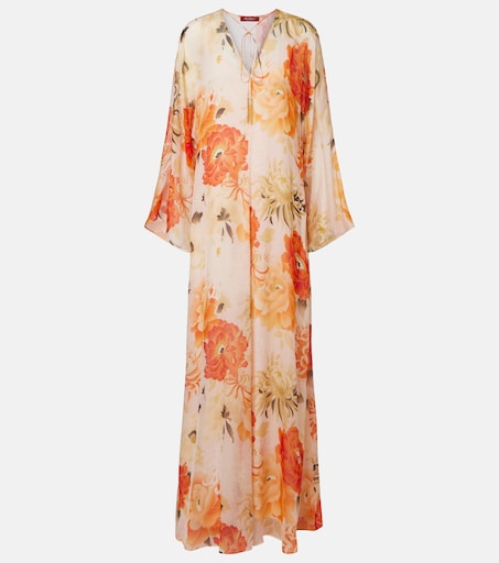 max mara acqua strapless floral silk-chiffon maxi dress Adiana Maxi Dress - Floral Print Strapless Dress in Aquamarine Floral