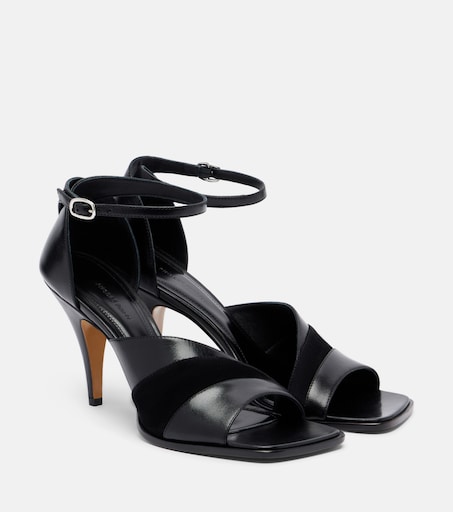 Leather and suede sandals in black - Phoebe Philo | Mytheresa