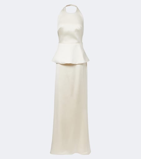 white peplum dress self-portrait - Knit Midi The Pauline Peplum Dress is the perfect blend of chic and playful Bridal peplum satin gown in