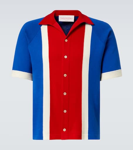 Striped cotton shirt in blue - Valentino | Mytheresa