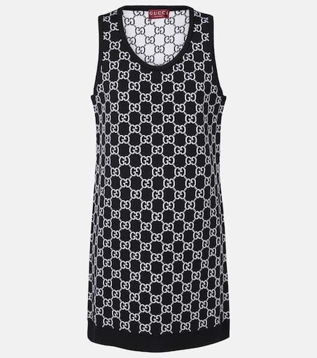 GG wool-blend jacquard minidress in black - Gucci | Mytheresa