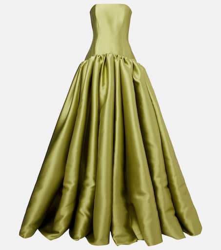 SOLACELONDON ワンピース ドレス Cassias bandeau satin 1055233 Cassias bandeau satin gown in green - Solace London | Mytheresa