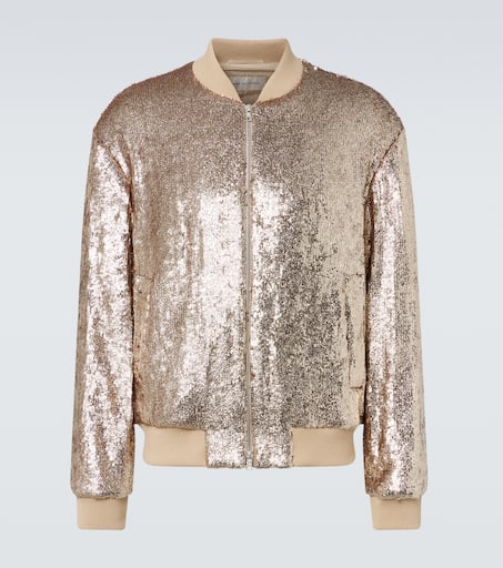 Sequined bomber jacket in gold - Dries Van Noten | Mytheresa