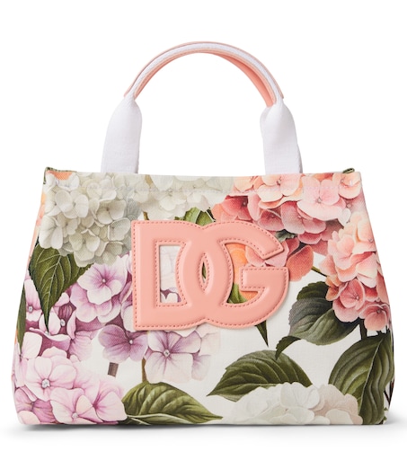 DG floral canvas tote bag in pink - Dolce Gabbana Kids | Mytheresa