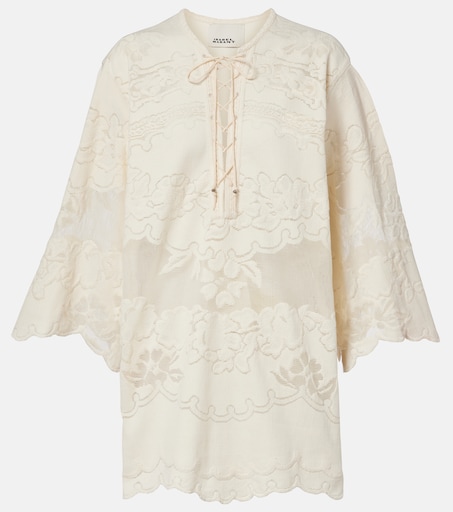 Solara embroidered cotton-blend minidress in white - Isabel Marant | Mytheresa Solara embroidered cotton-blend minidress in white - Isabel Marant | Mytheresa