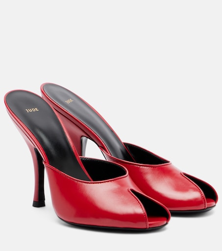 靴 99SS PRADA square toe leather mules red P01171552.jpg