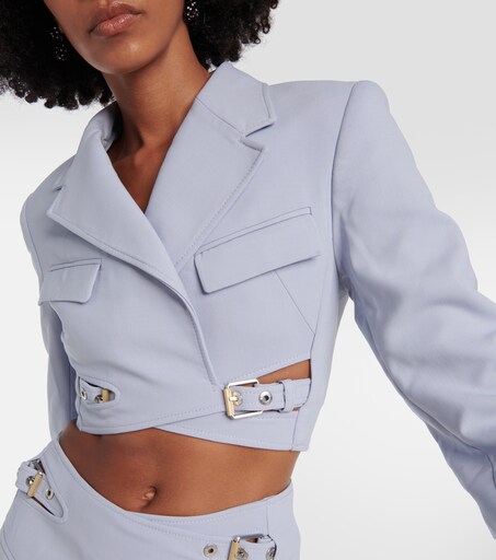 DION LEE 크롭 울 블렌드 블레이저