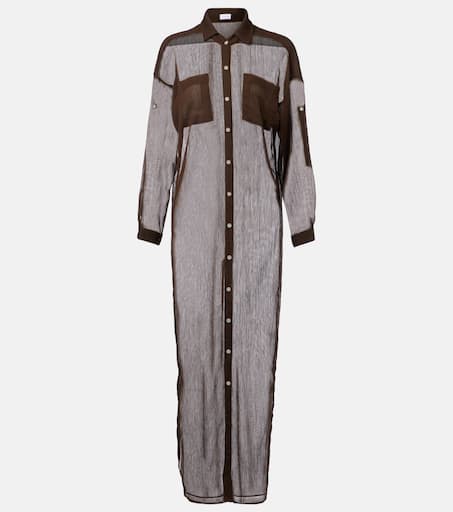 Mika sheer shirt dress in brown - Jade Swim | Mytheresa