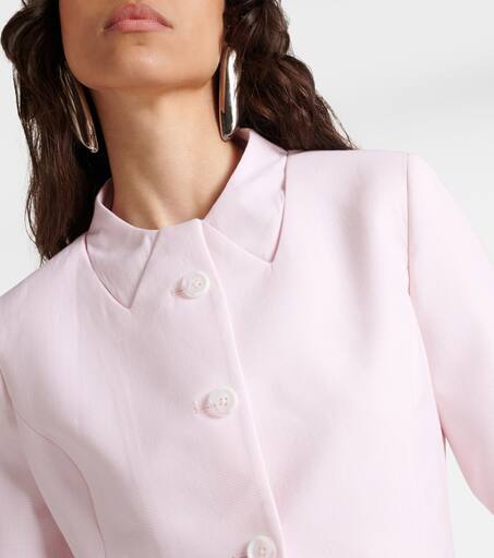 Shop Trompe l'oeil cropped virgin wool jacket on Sale at