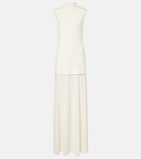 Turtleneck maxi dress in beige - Jil Sander | Mytheresa