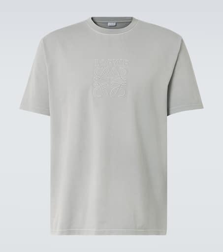 Cotton-blend T-shirt in grey - Loewe | Mytheresa