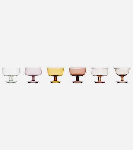 Diseguale set of 6 glass ice cream bowls