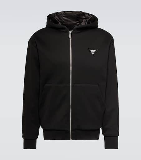 Cotton-blend fleece jacket in black - Prada | Mytheresa
