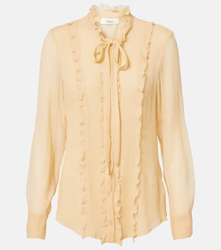 【Chloe】プリント silk-creponスカート Chloe - Printed silk-crepon skirt Chloe