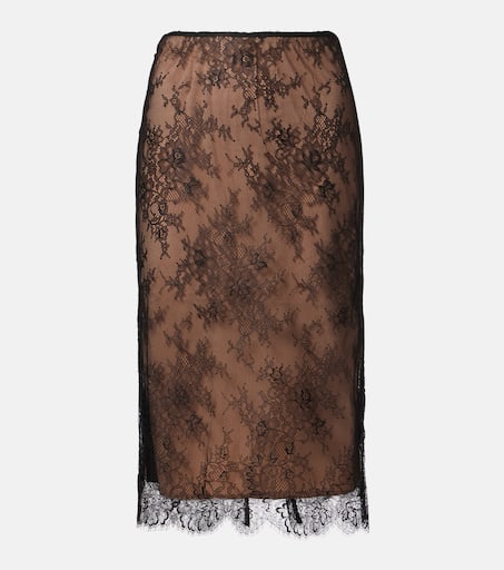 スカート Self-Portrait Lace Midi Skirt Blue Lace Flared Midi Skirt – self-portrait-US