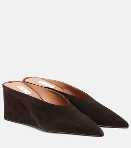 【送料&関税込】Alaia Mules With Curved Wedges ALAÏA BLACK CURVE WEDGE MULES |ALAÏA US