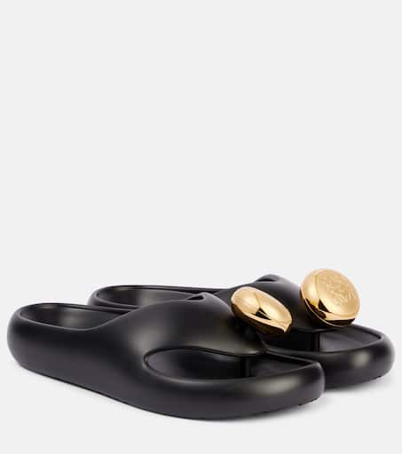 Paula's Ibiza Foam Pebble PVC slides in black - Loewe