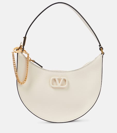 ショルダーバッグ・ポシェット VALENTINO White Hobo Bag with VLogo Detail in Leather Woman Valentino Vlogo Leather Hobo Bag Women's White | eBay
