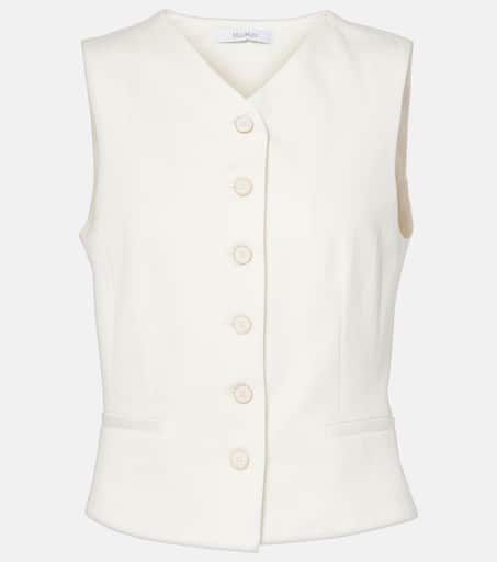 アウターその他 MAX MARA Woman Waistcoat White 2411281011600 015 S Max Mara Caroline Waistcoat | Neutrals | FARFETCH