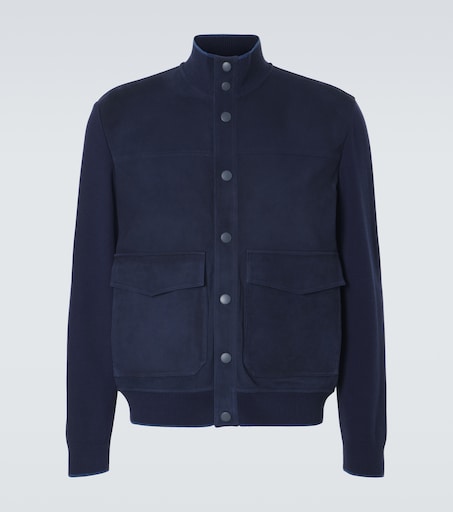 Canali Suede bomber jacket