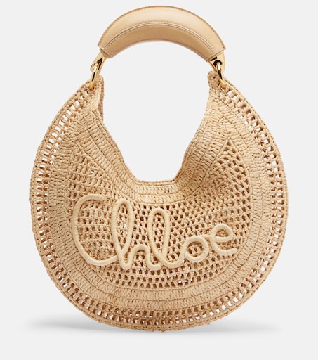 Summer Banana raffia shoulder bag in beige - Chloe | Mytheresa