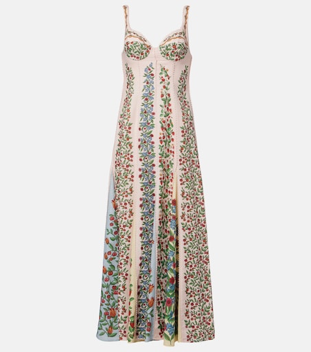 farm rio embroidered fruit maxi dress Yellow Delicate Fruit Garden Smocked Maxi Dress FARM Rio
