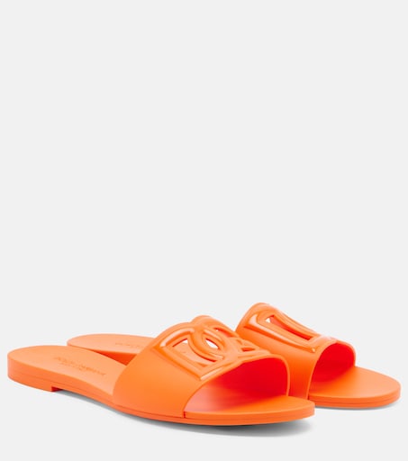 DG rubber slides in orange - Dolce Gabbana | Mytheresa