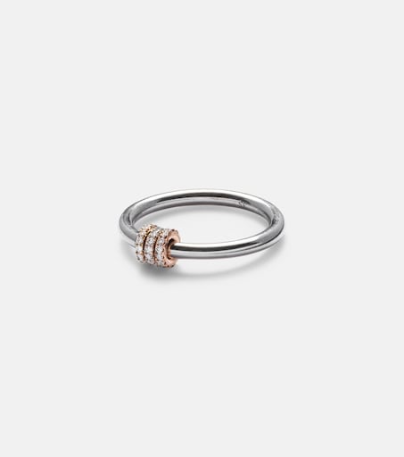 Sirius sterling silver and 18kt gold ring with diamonds in