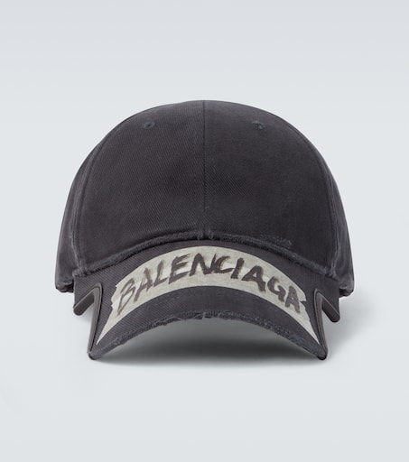 Masking Tape cotton drill baseball cap in black - Balenciaga